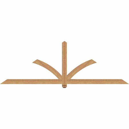 Ekena Millwork Redmond Smooth Timber Gable Bracket, Western Red Cedar, 96"W x 32"H x 3 1/2"D x 3 1/2"F, 8/12 Pitch GBW096X32X0404RED00SWR
